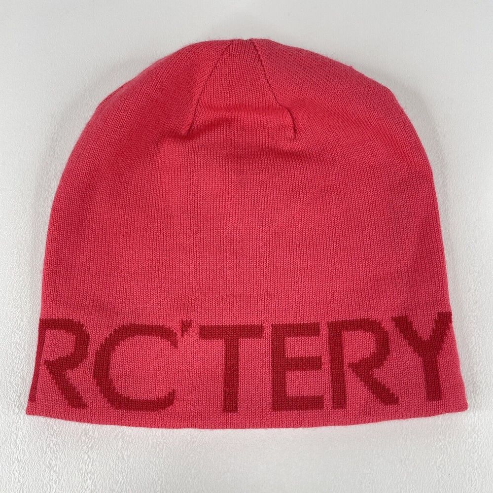 Arc’teryx Word Head  Spellout Toque Beanie Hat Warm Wool Blend Bright Hot Pink